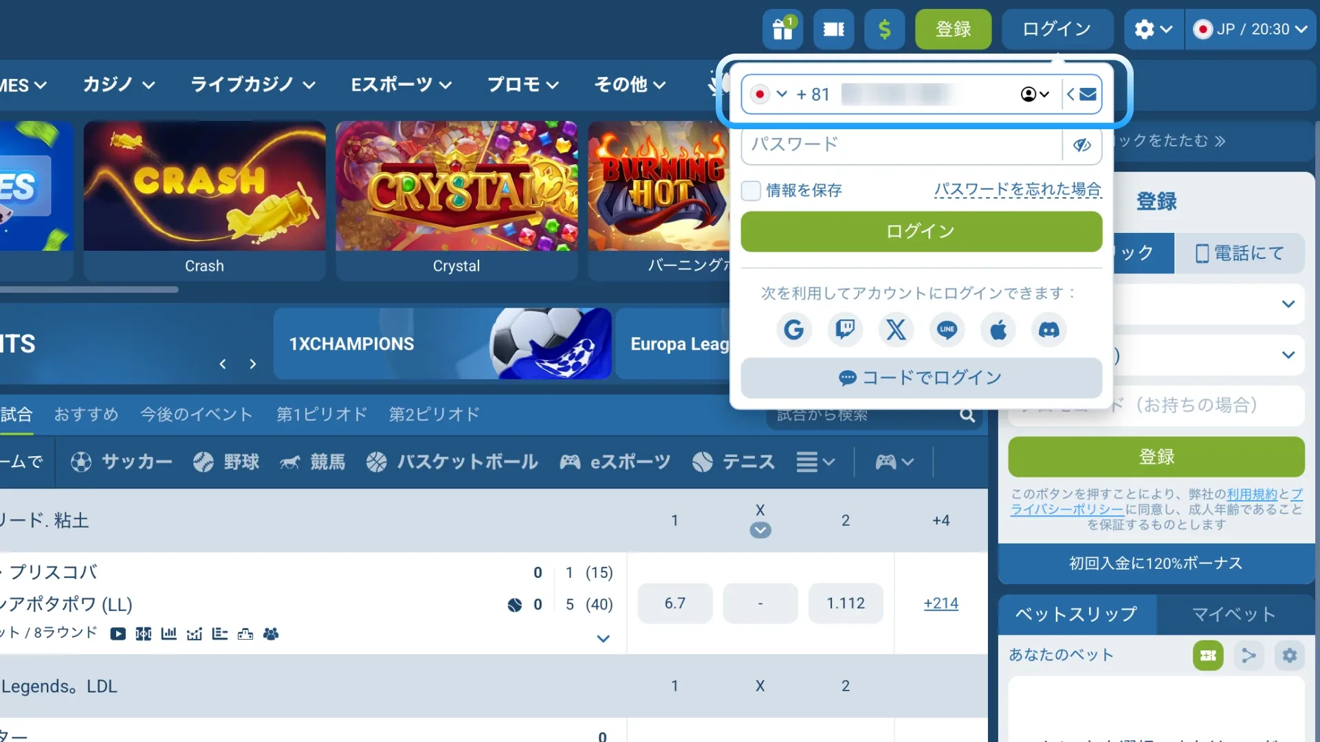 情報を入力